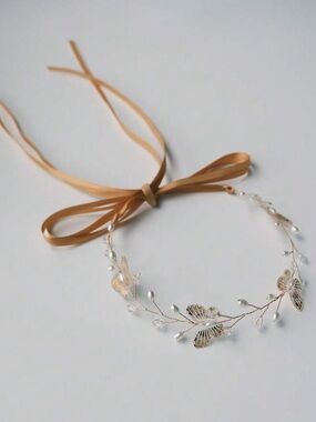 Festival Ready! Gold Butterfly Pearl Boho Tie Headband